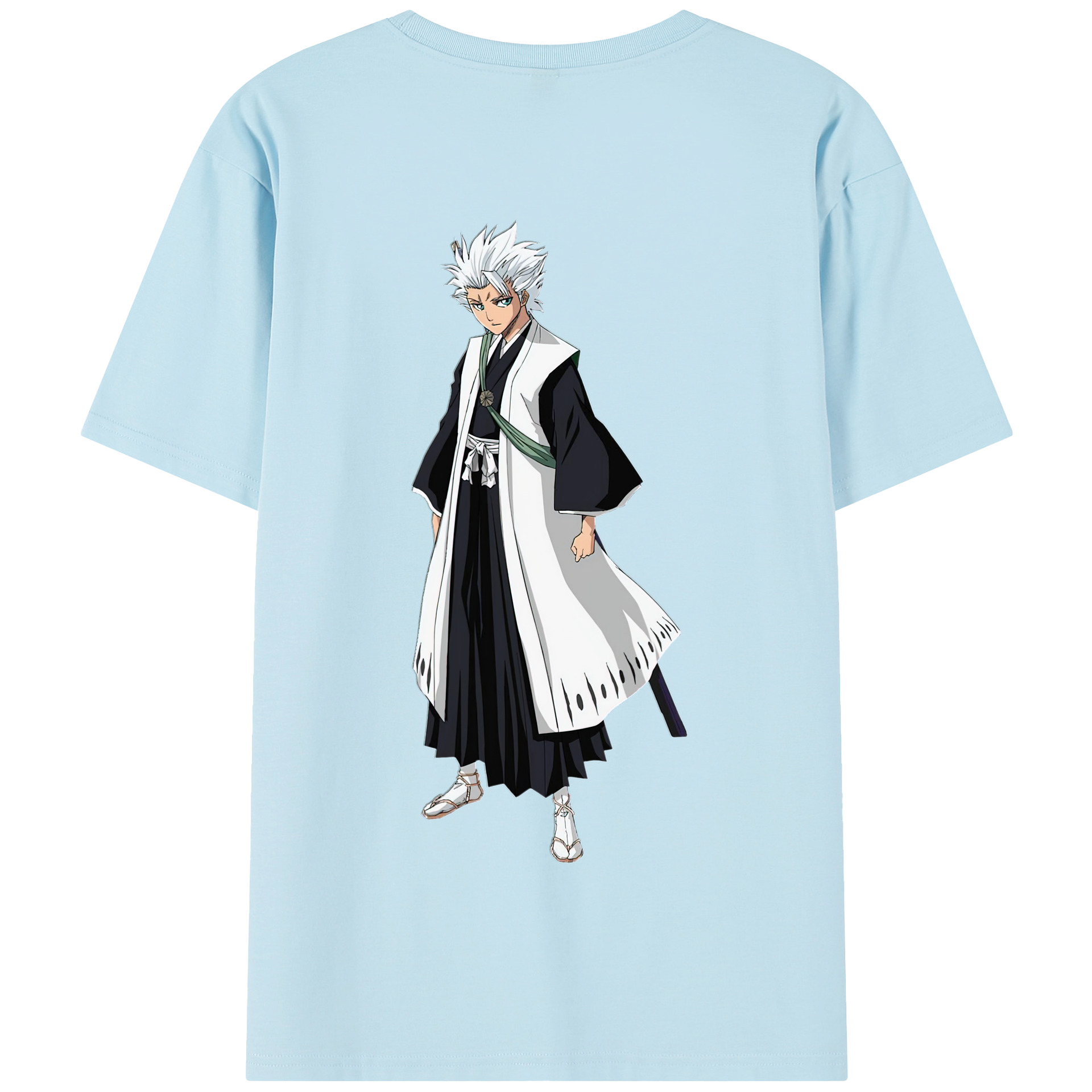 （画像用） ブリーチ 日番谷冬獅郎（ひつがや とうしろう） BLEACH Hitsugaya Toushirou 綿100％半袖Tシャツ（背面プリント）